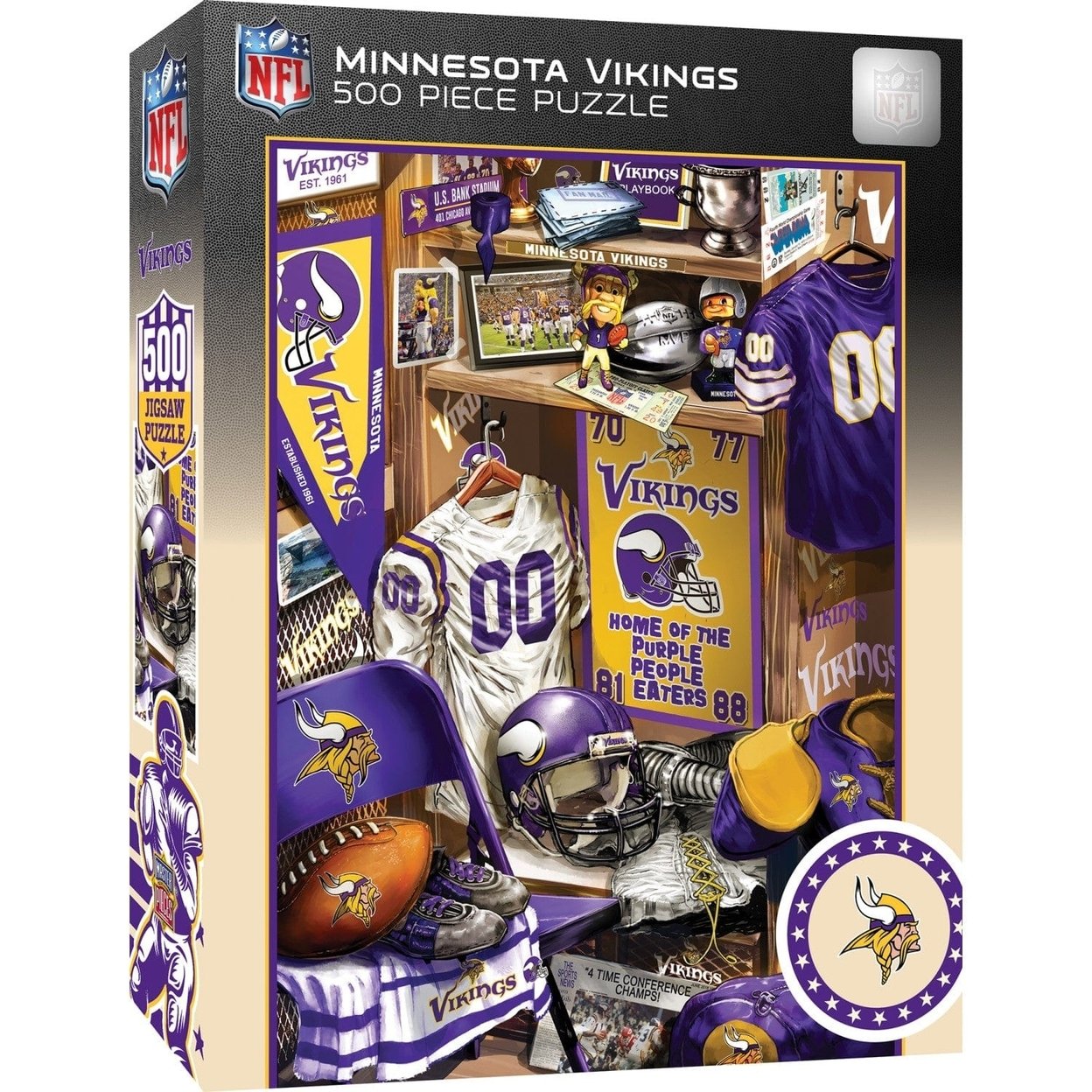 Minnesota Vikings Locker Room 500 Piece Jigsaw Puzzle 100% Recycled Chipboard