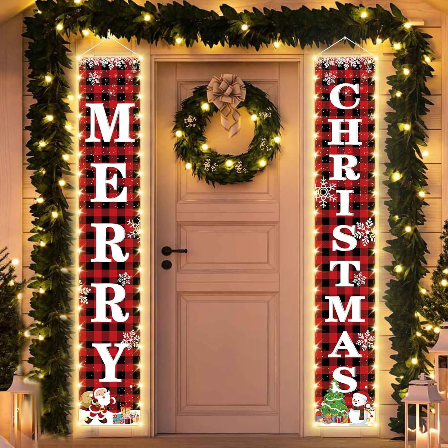 Christmas Lighted Banner for Doorway Porch Yard