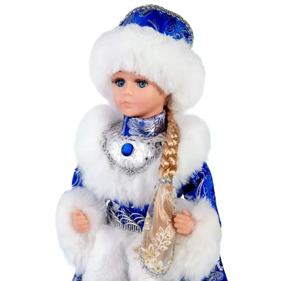 16&#x22; Snow Maiden Collectible Musical Doll Christmas Russian Snegurochka Figurine