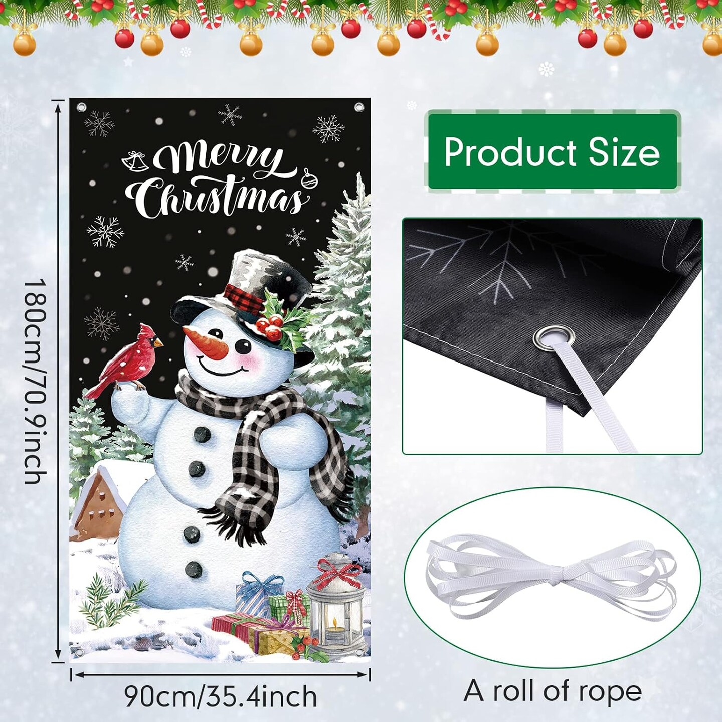 Christmas Snowman Door Cover