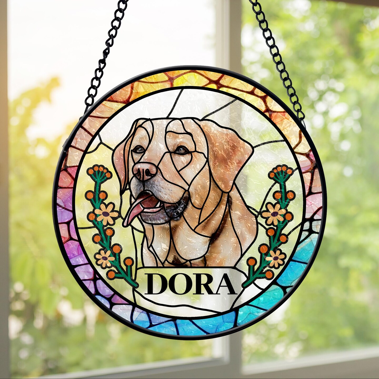 Angel Dog Memorial, Lab Dog Memorial, Angel Memorial Gift, Faux Stained Glass, Angel Suncatcher, Dog Loss Gift, Custom Dog cheapest Memorial Gift