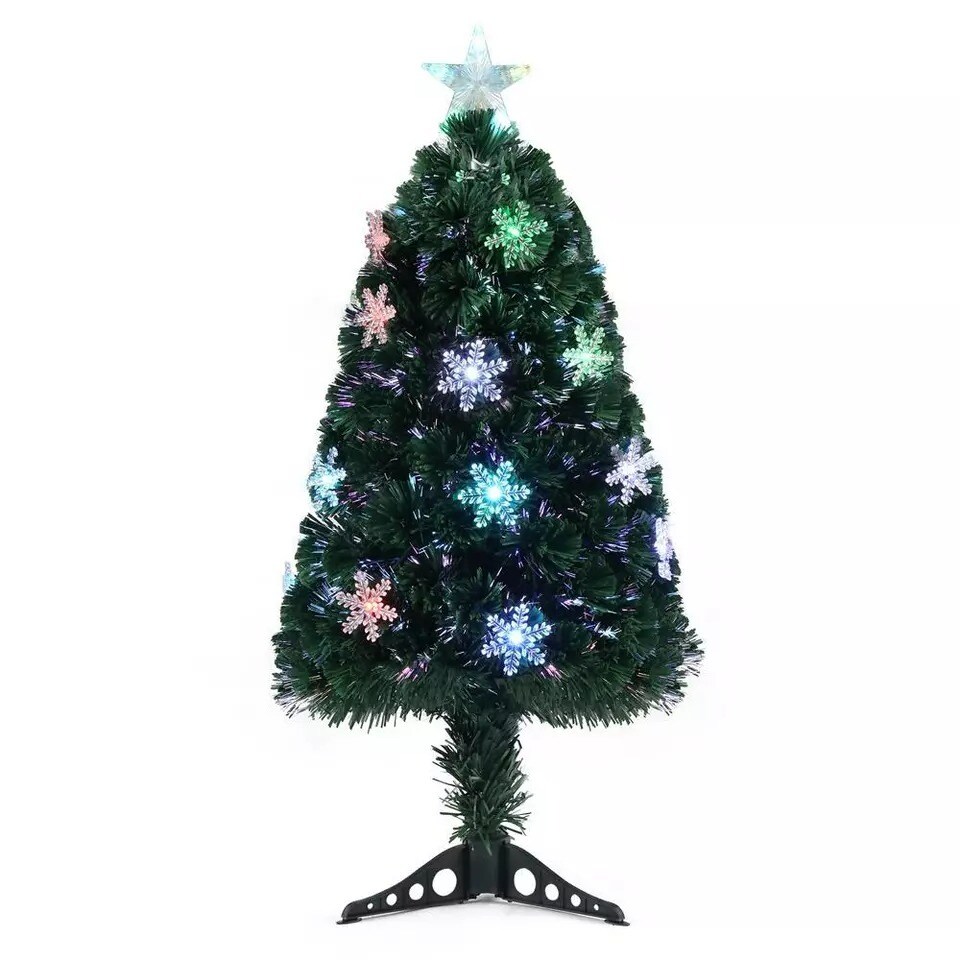 3&#x27; Pre-Lit Artificial Christmas Tree Colorful Led Lights Decorations