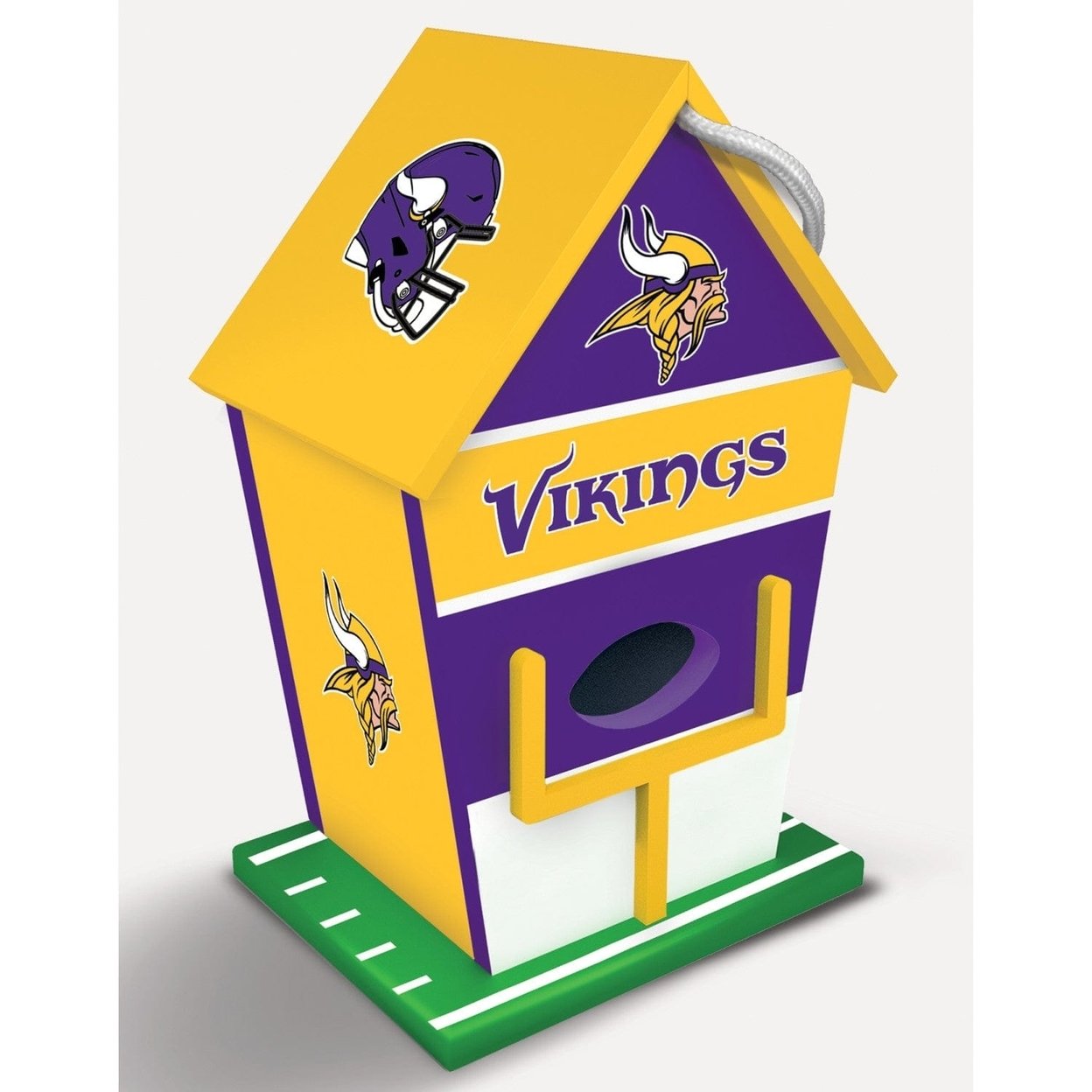 Minnesota Vikings Birdhouse Waterproof Wood Decor With Tin Roof Easy Clean Access
