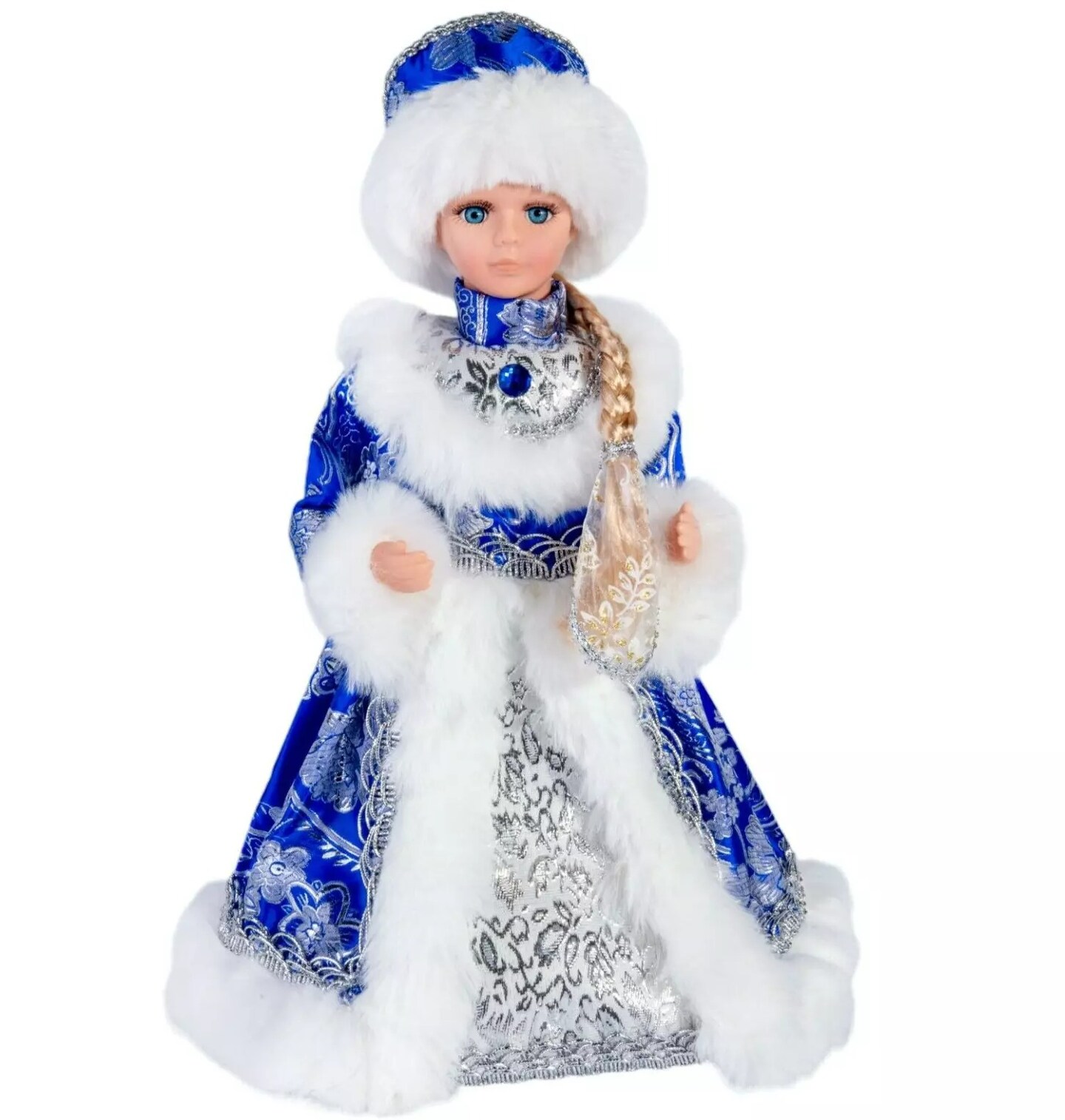 16&#x22; Snow Maiden Collectible Musical Doll Christmas Russian Snegurochka Figurine