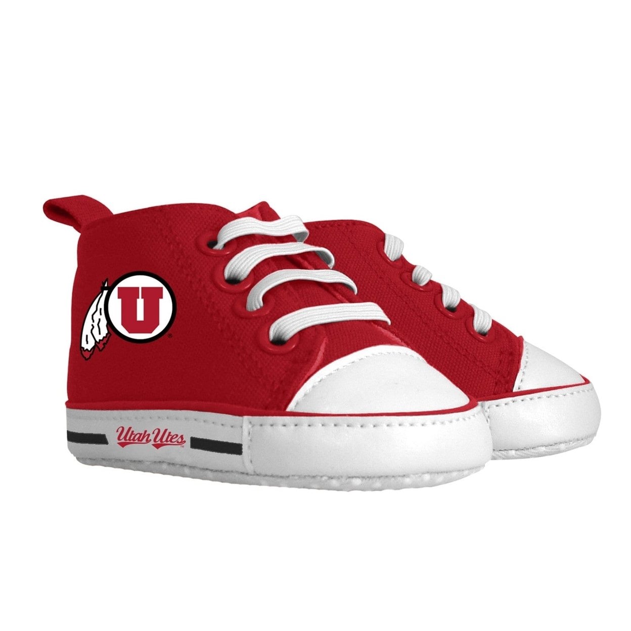 Utah Utes Baby Shoes Unisex High Top Pre-Walkers Soft Fabric Grippers 0-12M
