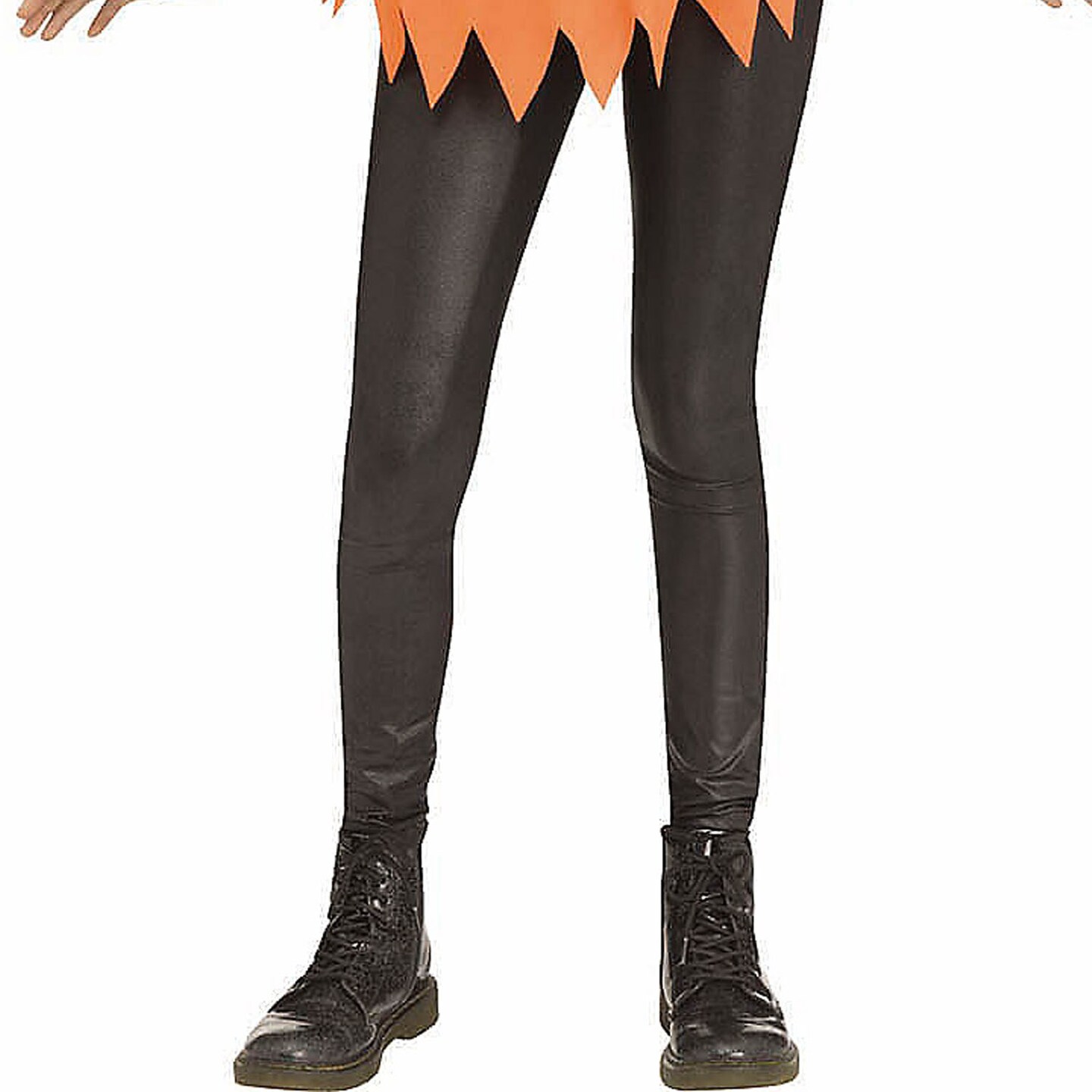 Kids Black Orange Pumpkin Poncho Costume Halloween Outfit