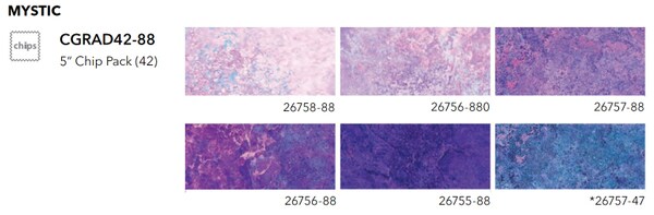 Stonehenge Gradations 5" Square Pack (Charm Pack) in Mystic by Linda Ludovico for Northcott (CGRAD42-88)