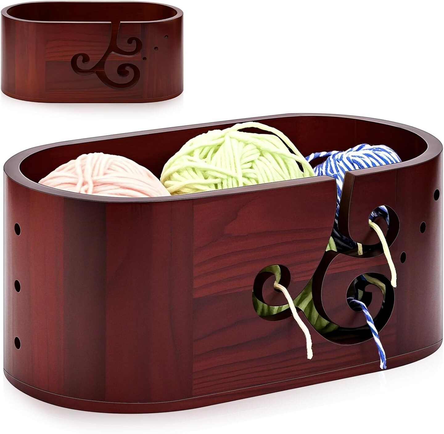 Oversized Crochet Yarn Bowl (Reddish Brown) 5.47 x 10.79 x 4.72 Inch