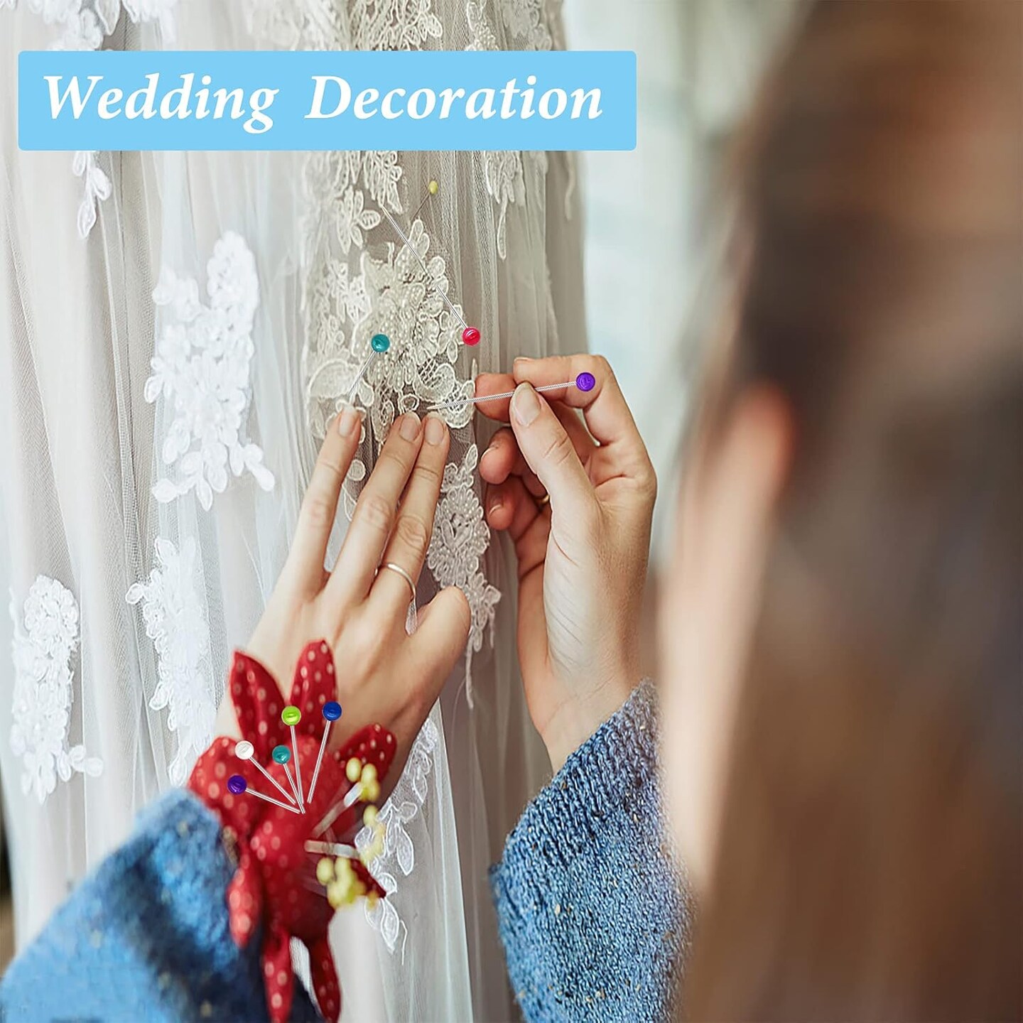 600PCS Sewing Pins Straight Pin for Fabric (600pcs Colorful Head Pins)