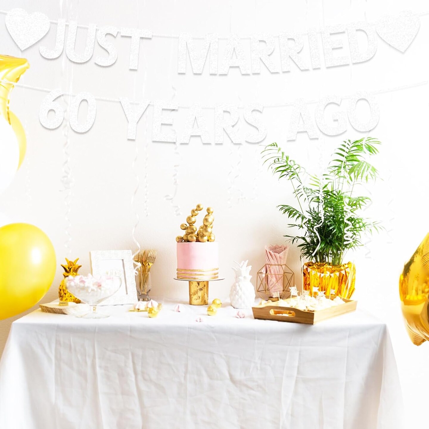 60th Wedding Anniversary Party Banner Decorations