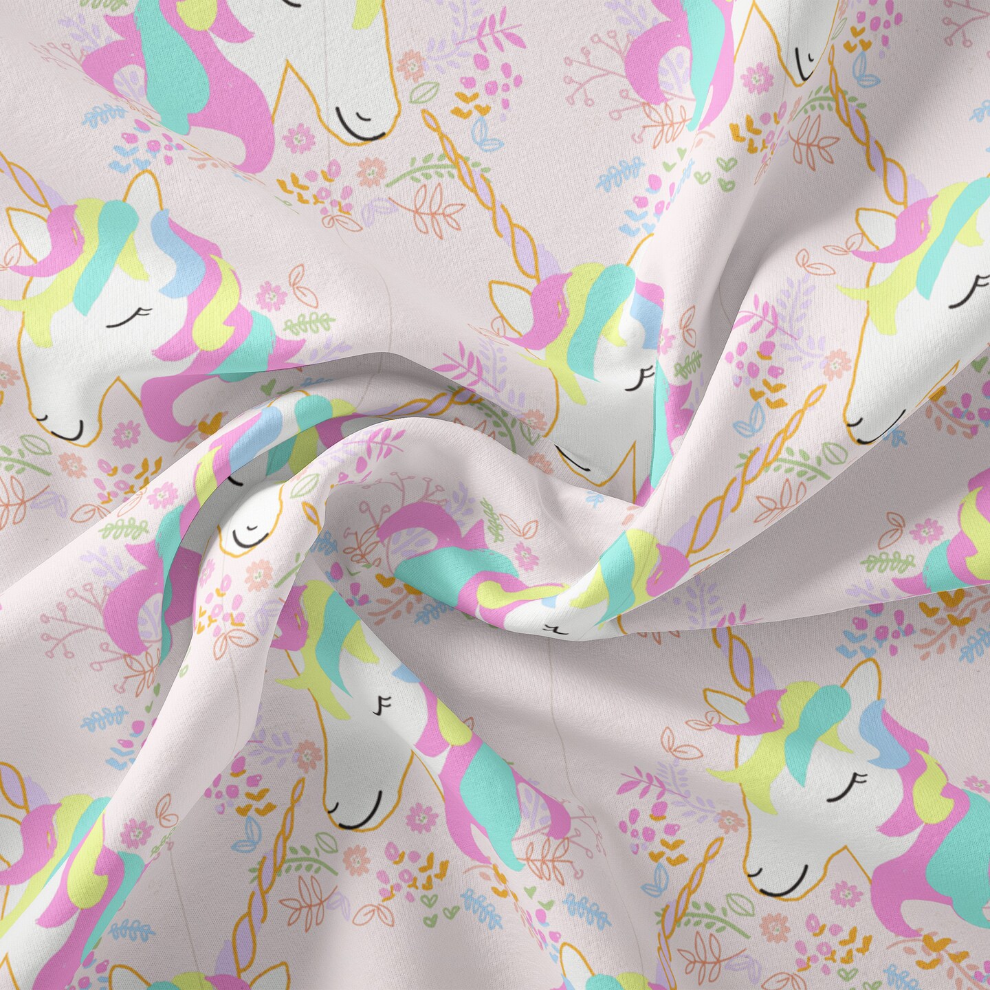 GOODNIGHT UNICORN PINK 1 YD CUT COTTON
