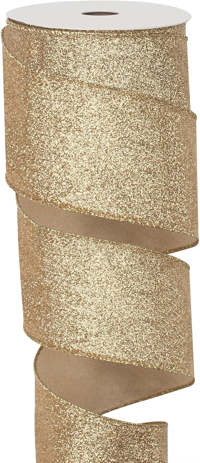 Gold Christmas Ribbon Wired