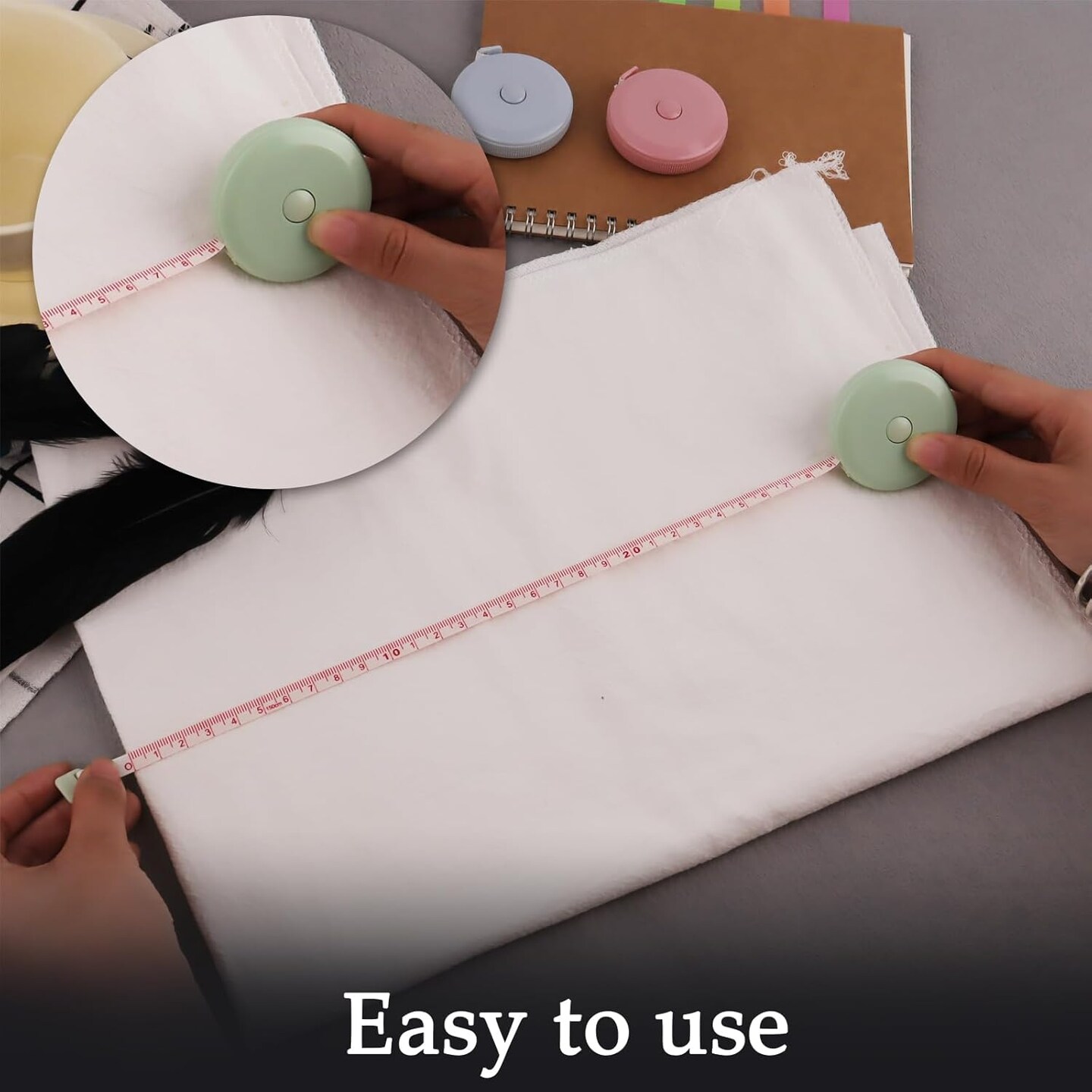 3 Pack Tape Measure Measuring Tape for Body Fabric Sewing (Black) 2"L x 2"W