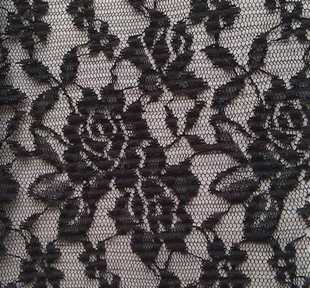 1 Yard Elegant Black Lace Fabric, 57/58&#x22; Wide, Perfect for Apparel &#x26; Crafts