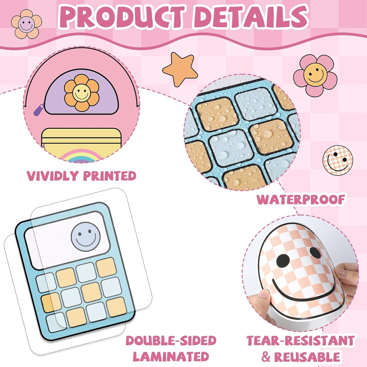 Composition Notebook Classroom Decor – Welcome Back to School Bulletin Board Set with Colorful Smile Face Paper Cutouts for Wall, Door, and Classroom