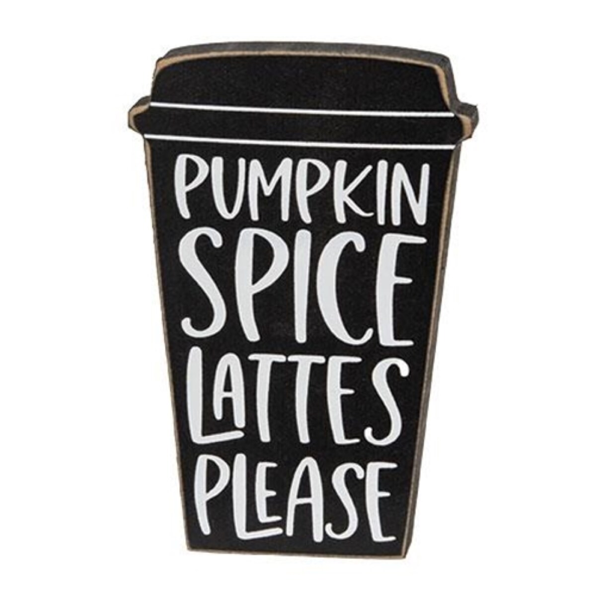 2/Set Pumpkin Spice Fall Sign and Coffee Cup Block Shelf Decor Set