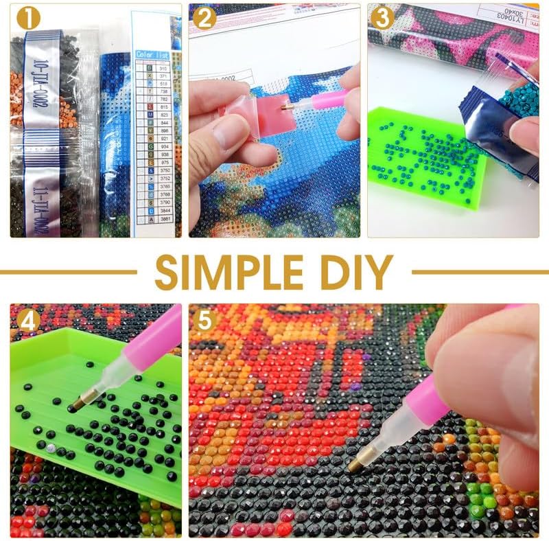 5D Dragon Reading Diamond Painting Kit (-Dragon reading) 4.72 x 2.36 x 0.2 inches