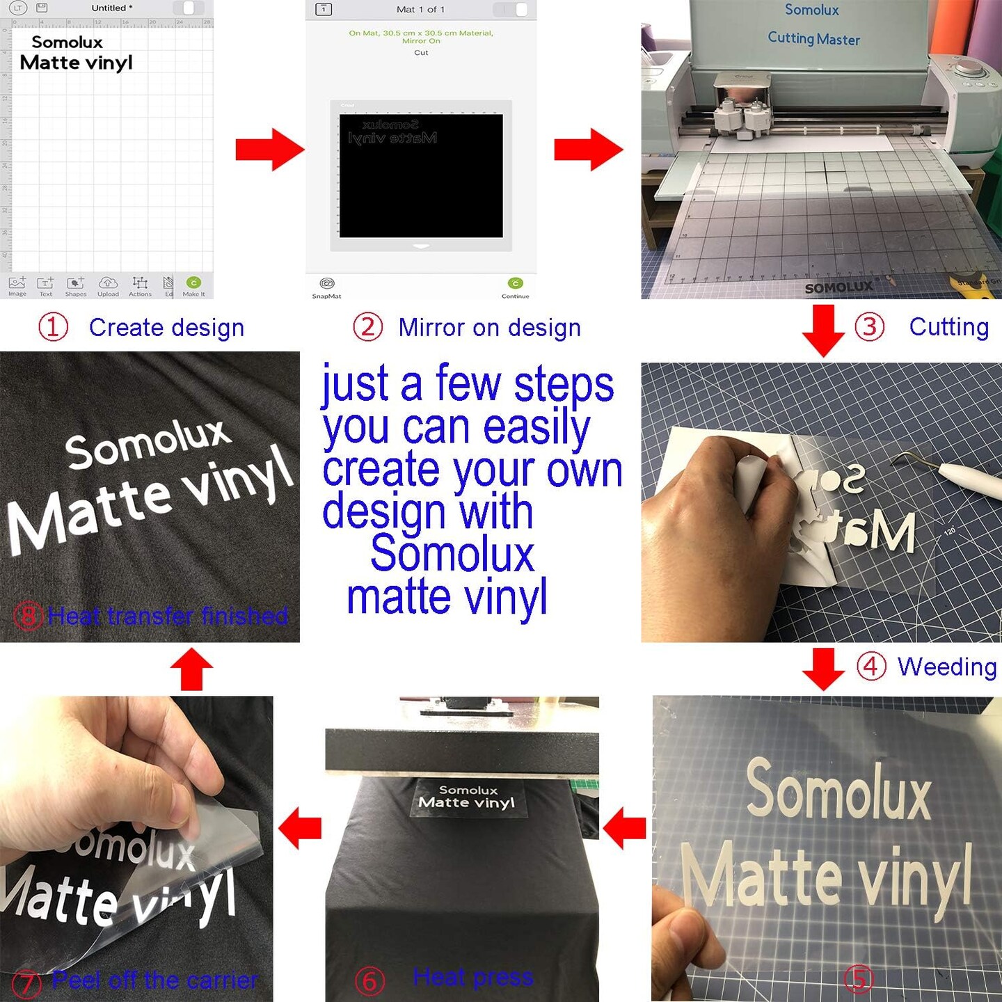 Heat Transfer Vinyl DIY Heat Press Design - Matte White