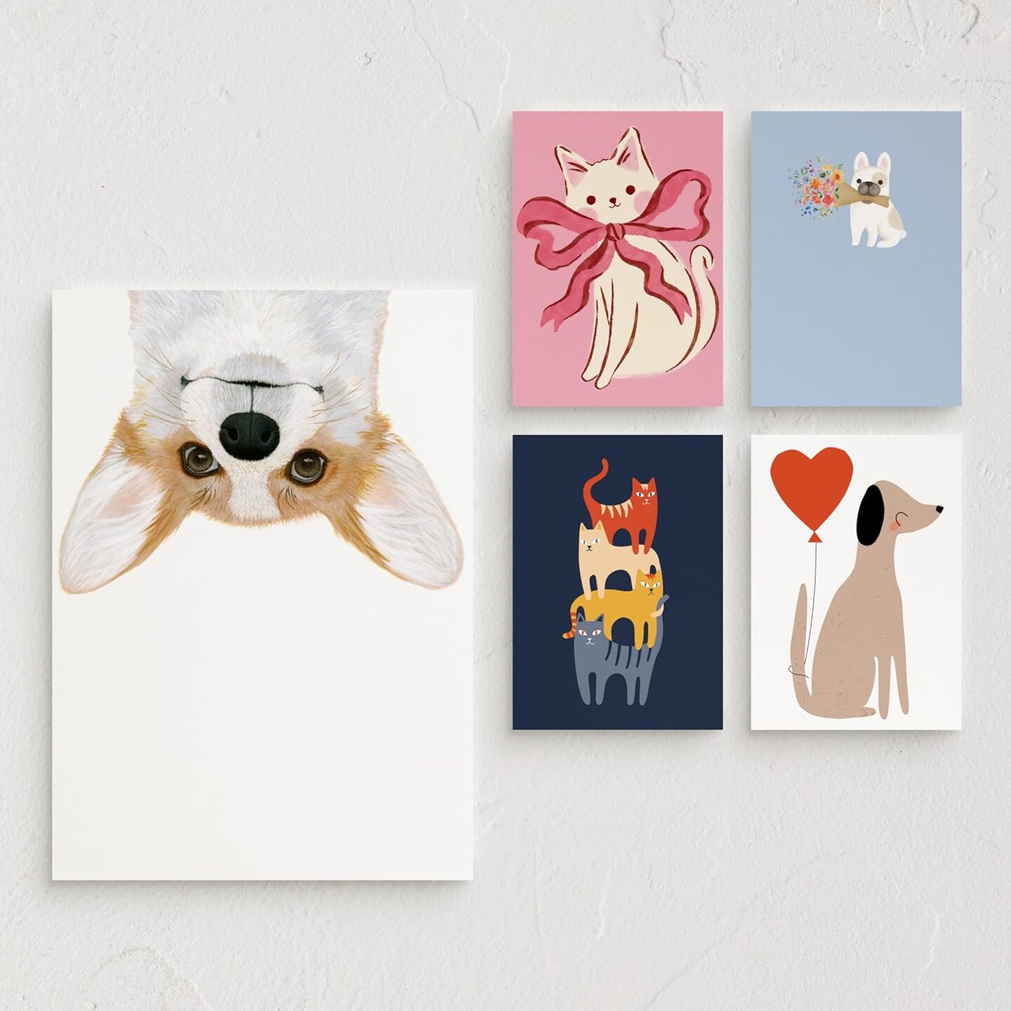 Minted Pets Greeting Cards Pack, Set of 5, Blank Note Cards with Envelopes, Chic, Stylish & Curated Folded Blank Stationery Cards with Envelopes, Inspired Designs, Designed by Independent Artists