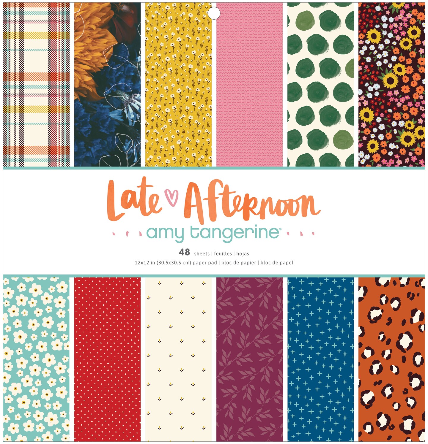 American Crafts Single-Sided Paper Pad 12&#x22;X12&#x22; 48/Pkg-Amy Tan Late Afternoon