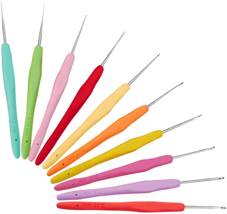 15 Crochet Thread Balls & 10 Lace Crochet Hooks with Storage Bag (Multicolor) 9.8 x 7.9 x 1.97 inches