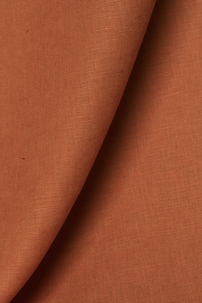 1 Yard Saffron Pure Linen Fabric 5.5 Oz, Stone Washed Midweight 54 Inch Solid Weave