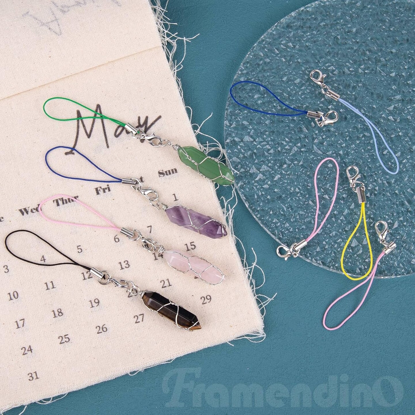 100 Pack Colorful Strap Charm Cords with Lobster Clasp