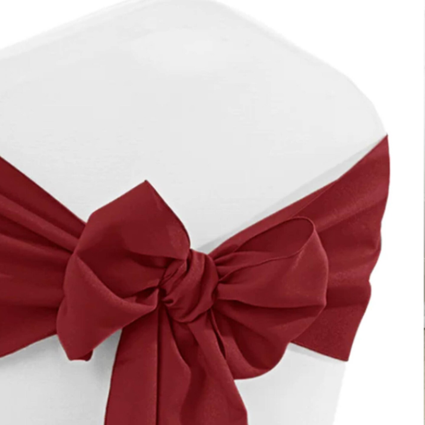 10 Pieces Burgundy Luxurious 8&#x22;x108&#x22; Polyester Chair Sashes Wrinkle Resistant Event Decor