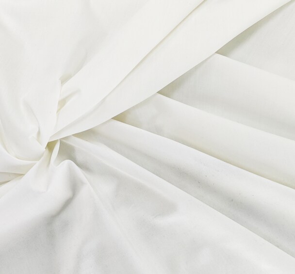 1 Yard Broadcloth Solid Ivory Poly Cotton Fabric 58/60" Wide Lightweight