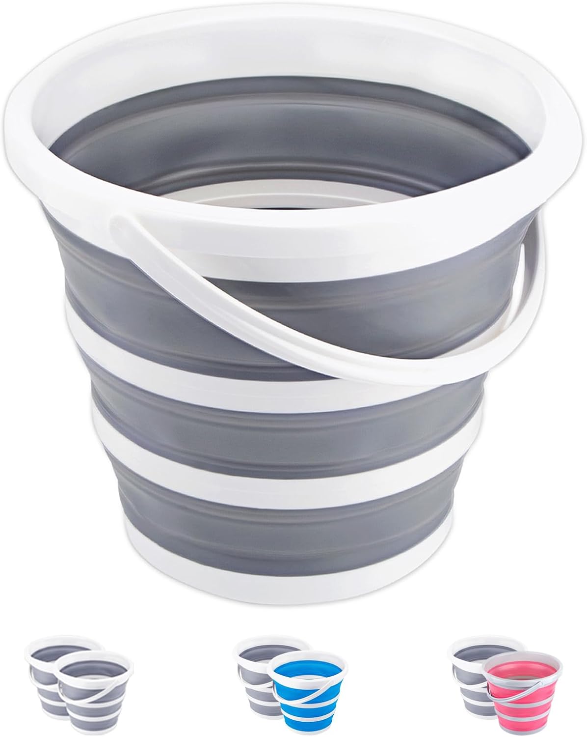 Bucket Folding Foldable Portable - Gray