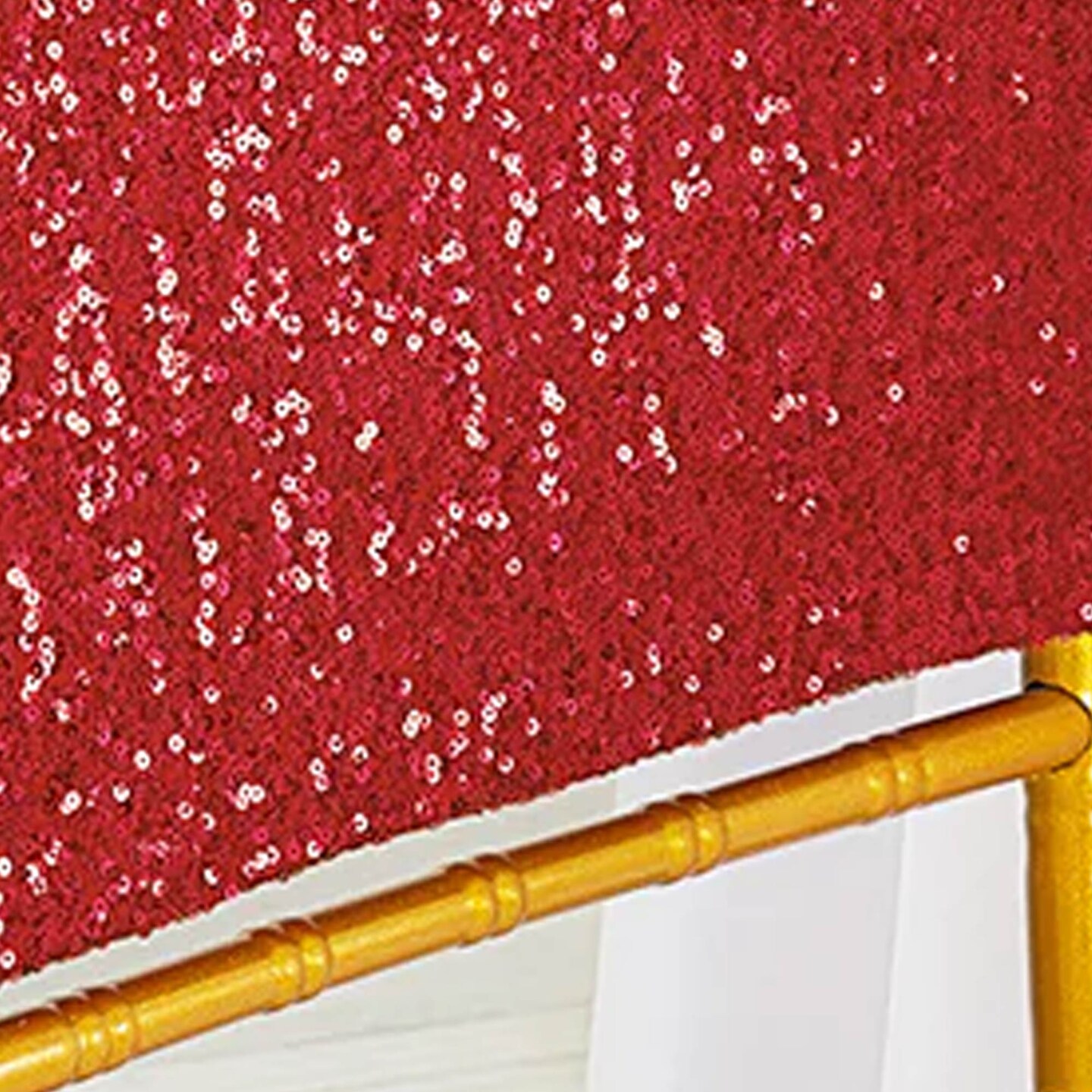 1 Piece Apple Red Sequin Spandex Chair Cap 13.5 inch by 10 inch Party Decor