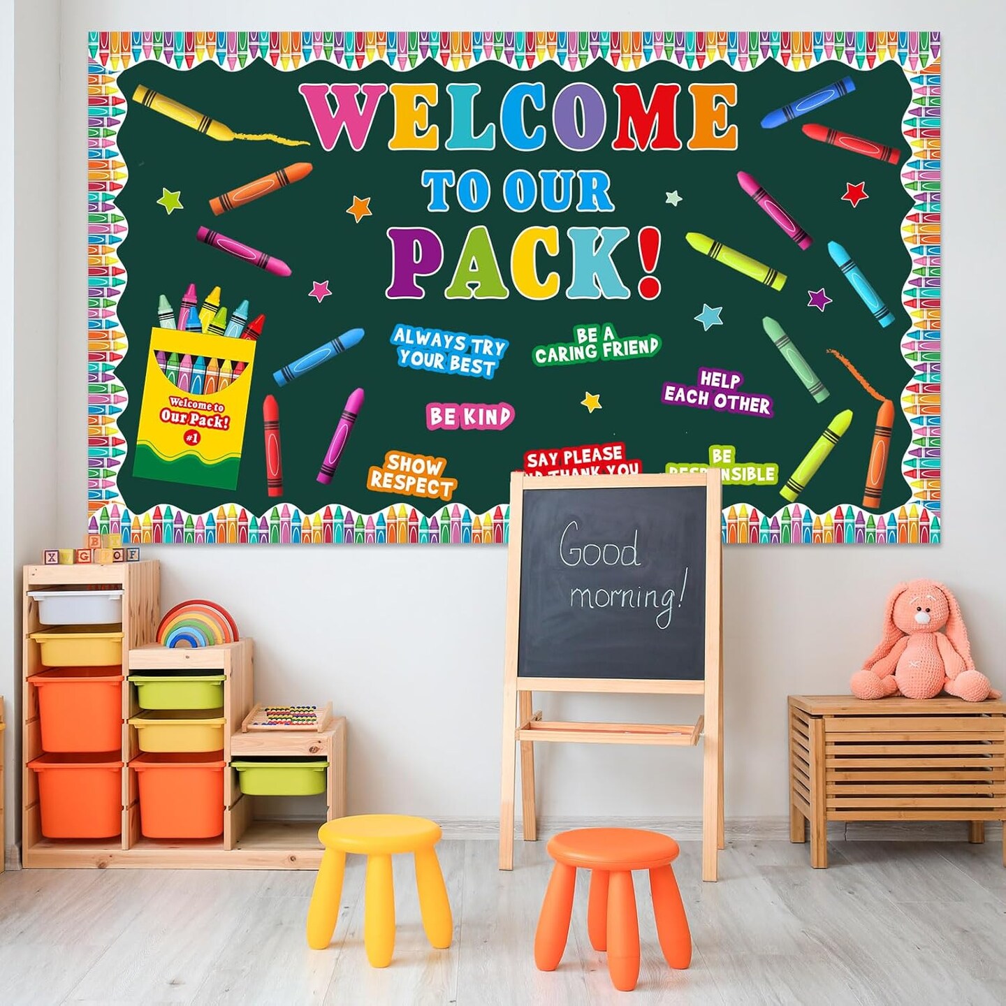3D Welcome to Our Pack Bulletin Board Set (Rainbow) 13" x 8.7"