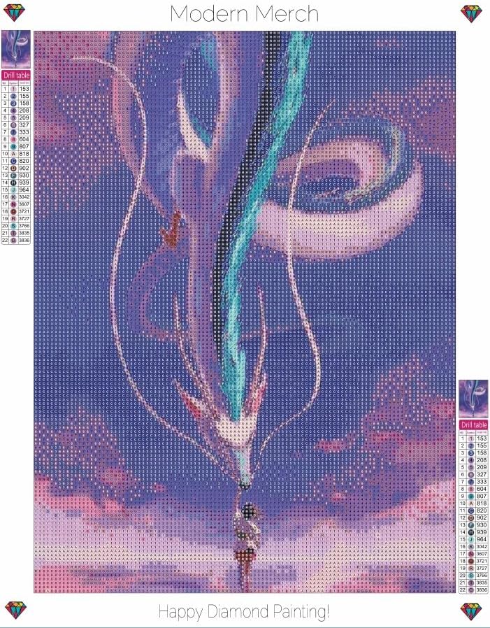 Anime Diamond Art Kits for Adults Spirited Away Dragon, 5D Diamond Painting for Adults, DIY Anime Wall Art, Purple Cross Stitch Gem Art, Full Round Drill 12x16in