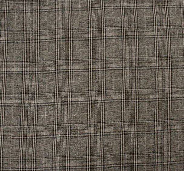 1 Yard Taupe Black Plaid Rayon Fabric, Yarn Dyed 50/51" Wide, Lightweight Apparel Textile