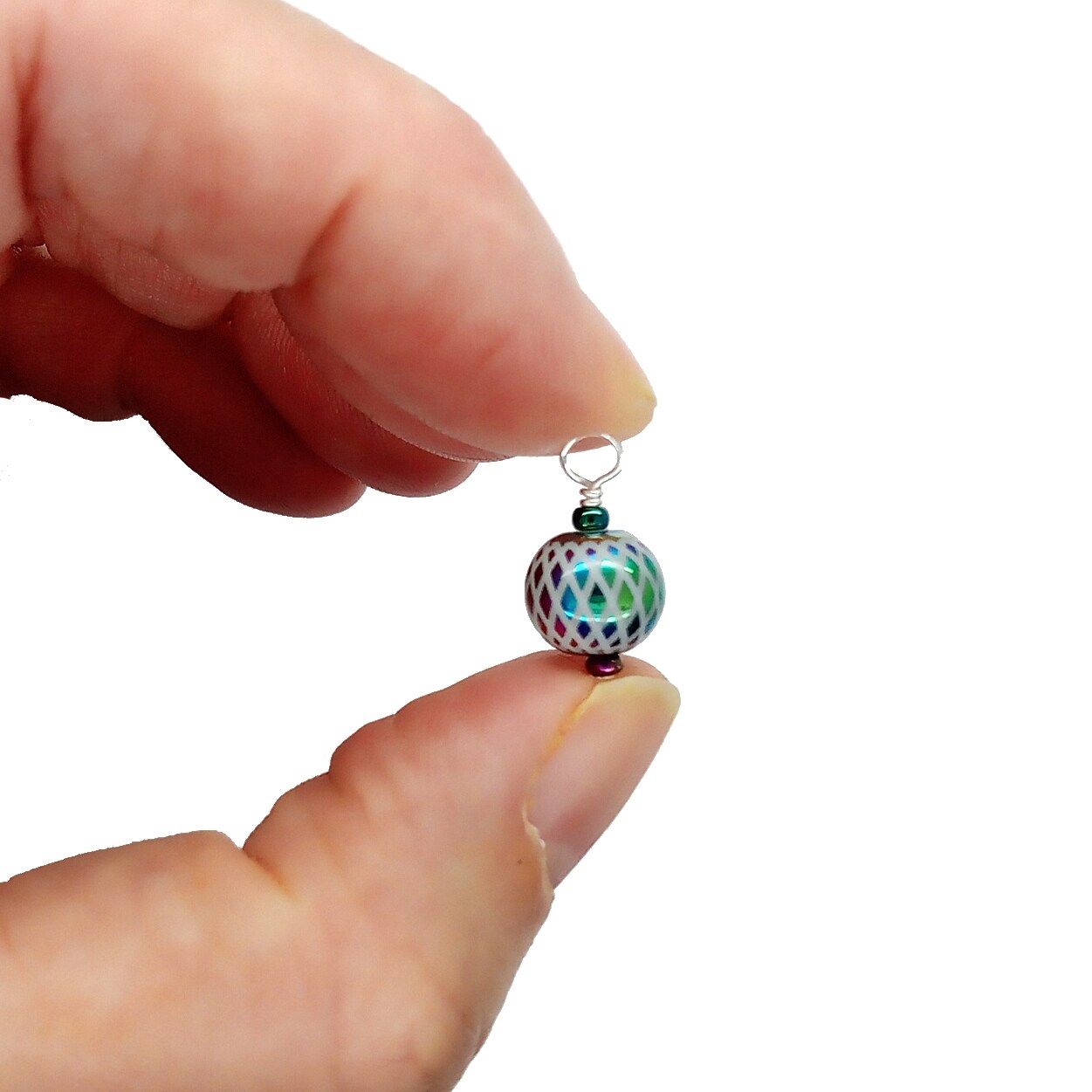 Tiny Christmas Ornaments, 8 pieces with Hooks, Miniature Glass Balls for Dollhouse Tree, Adorabilities