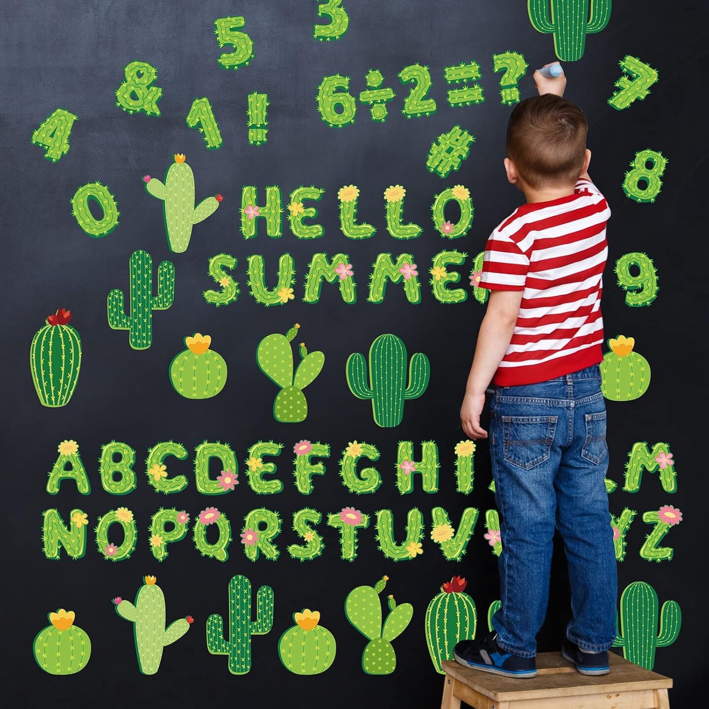110Pcs Cactus Classroom Decor Cactus Letter (Assorted)