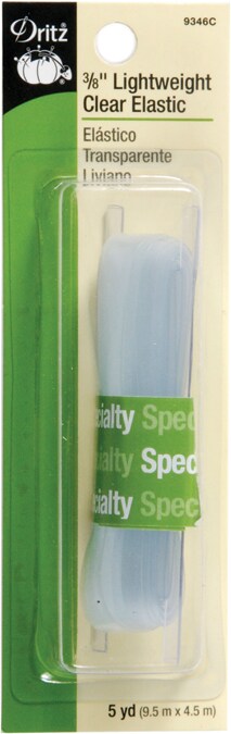 Dritz Lightweight Clear Elastic 3/8&#x22;X5yd-Clear
