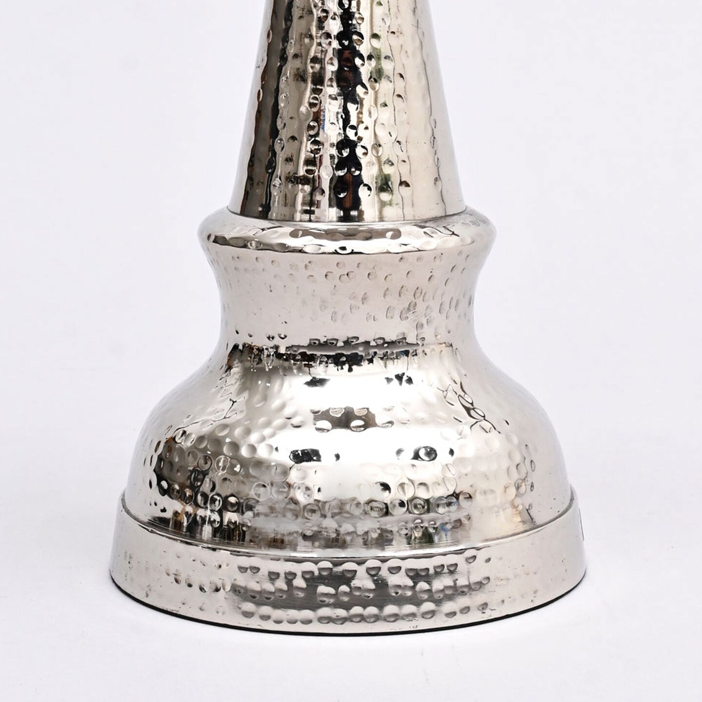 Decorative Hammered Nickel Finish Chess Bishop Sculpture – Elegant Table Accent (5.5x5.5x14")