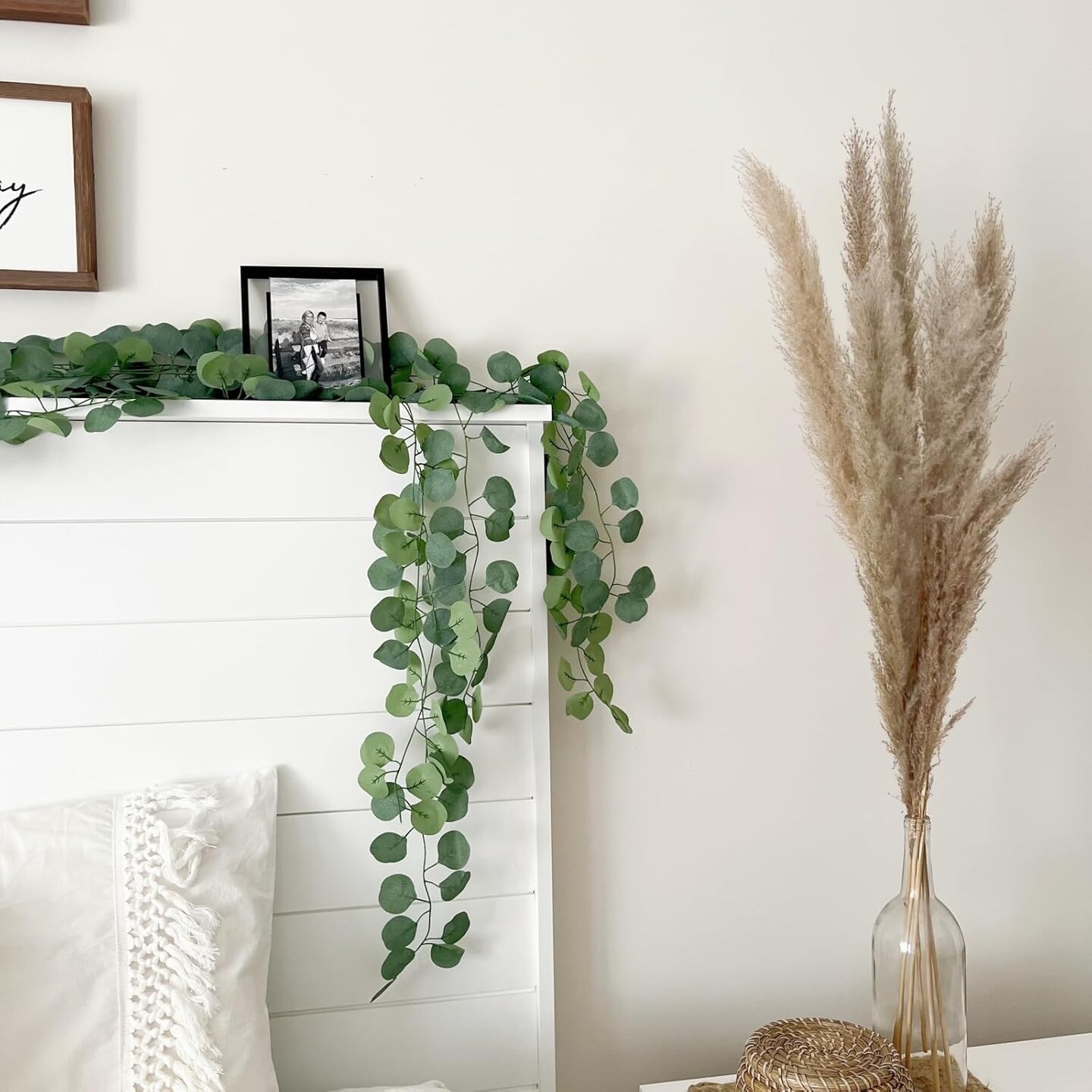 8PCS Artificial Eucalyptus Garland – Faux Greenery Vines & Leaves for Wedding, Party, Table, Bedroom, Wall & Room Decoration