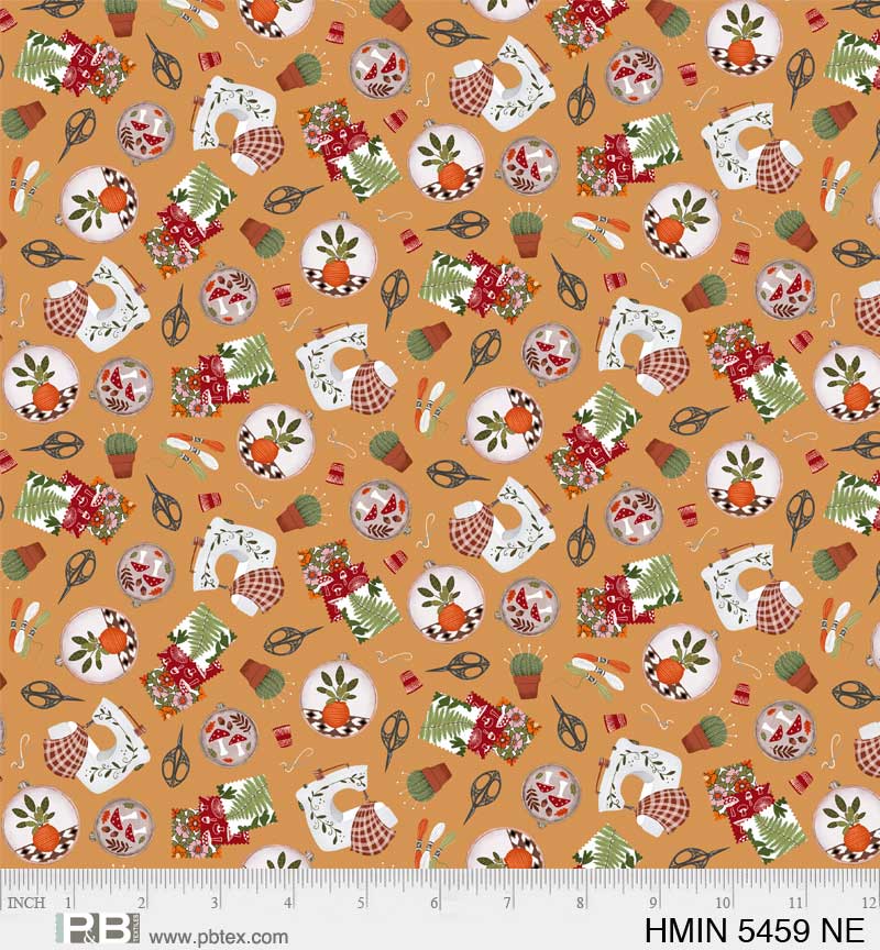P & B Textiles Harvest Minis Sewing Tools Neutral Thanksgiving Price per Yard