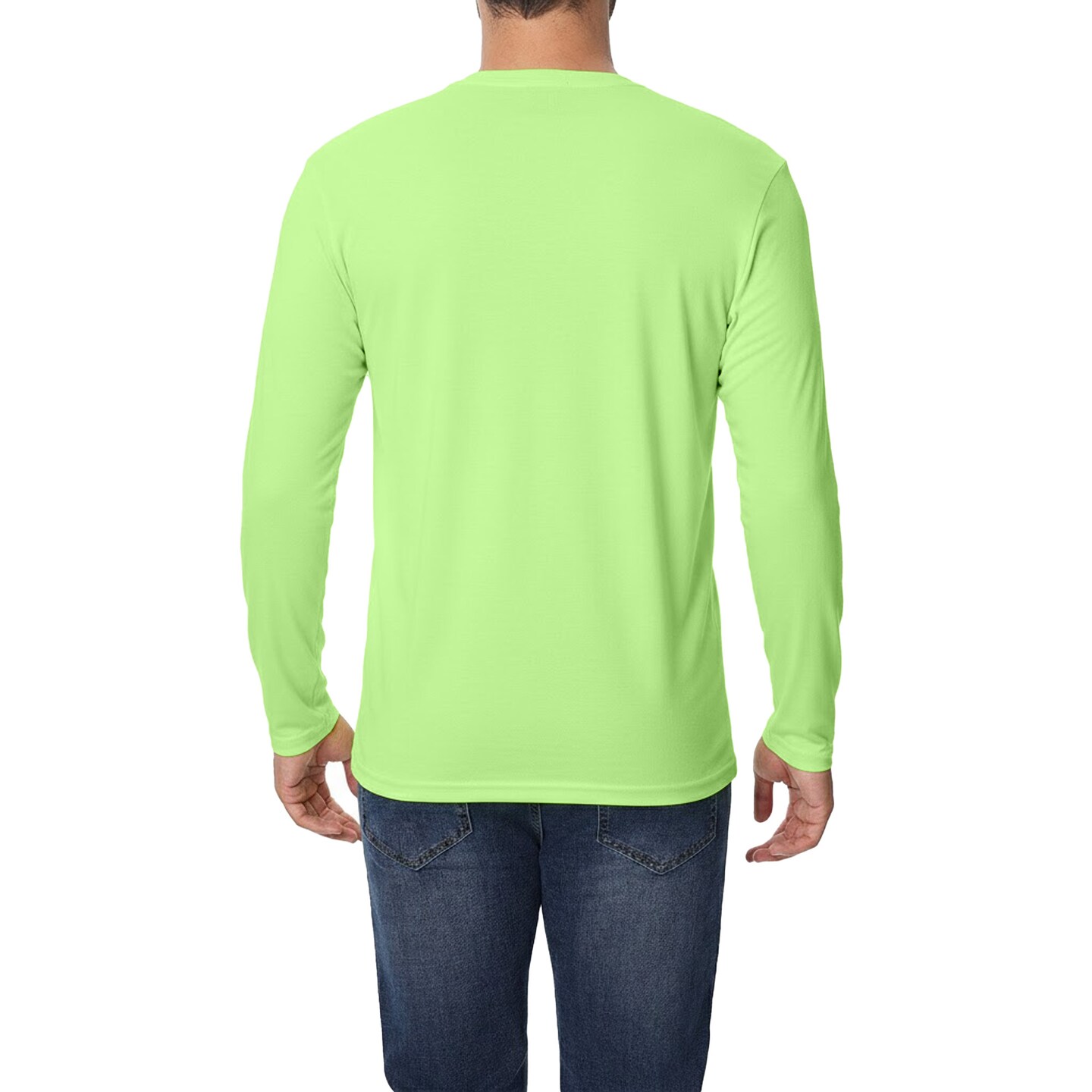 Zfeel ZF912 Long Sleeve Safety Tee for Workshops, Arts & Outdoor DIY – Neon Yellow, 6-Pack