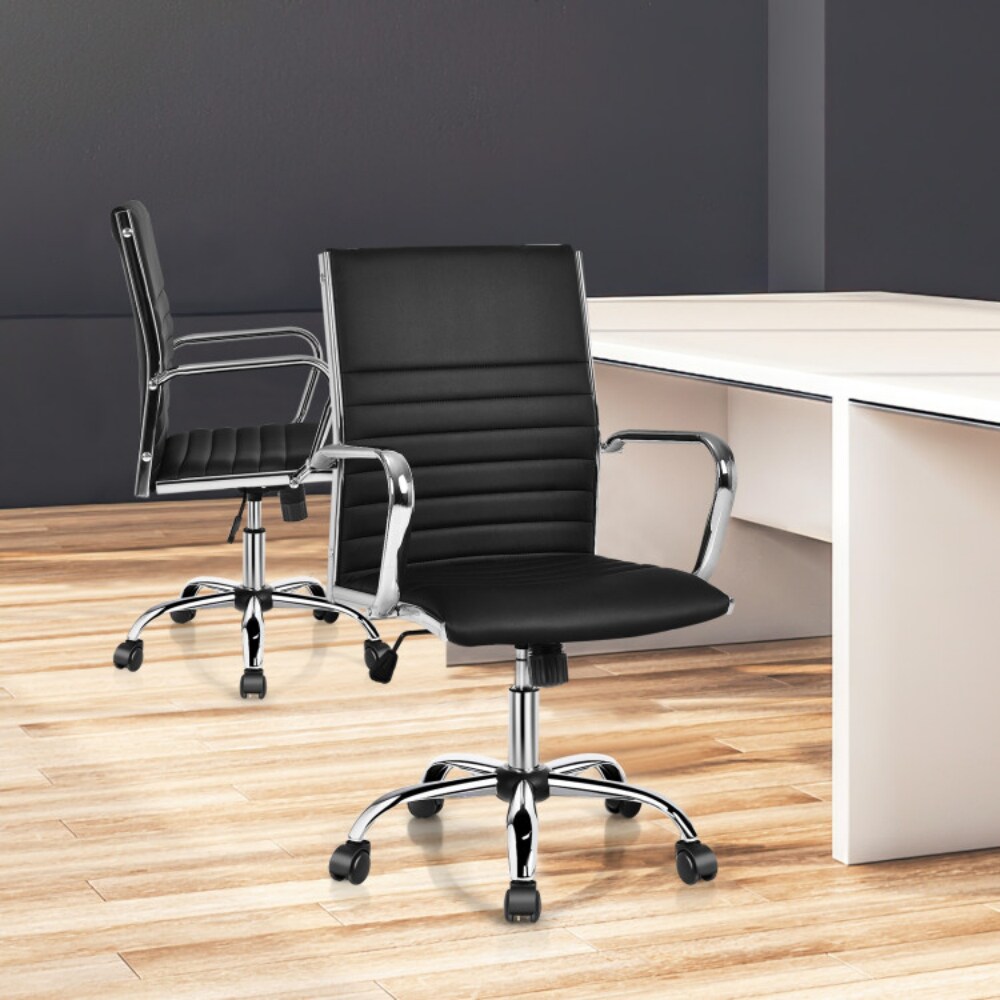 PU Leather Ergonomic Office Chair with Swivel, Rocking, Armrests and 330 lbs Capacity