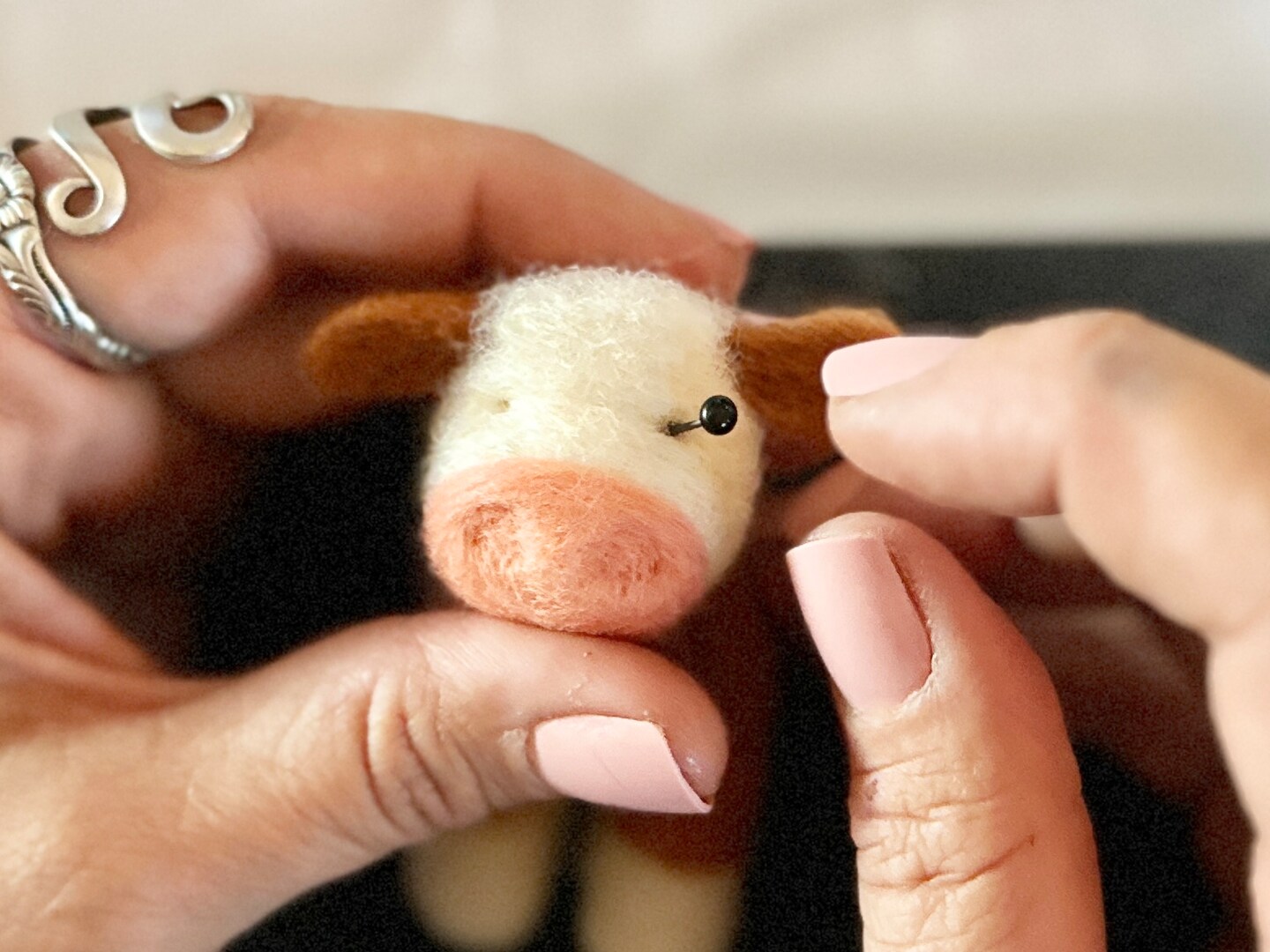 Needle Felting Kit, Little Hereford Cow Art Kit | MakerPlace by