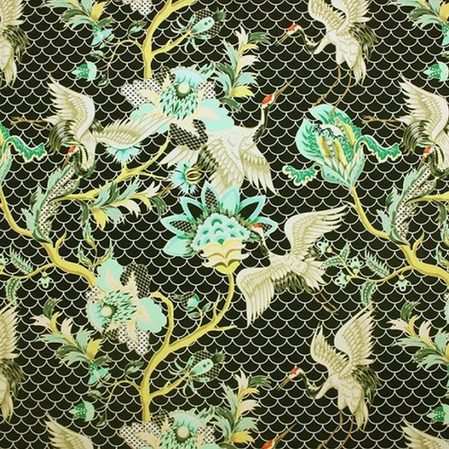 Red Crown Crane Printed Spandex