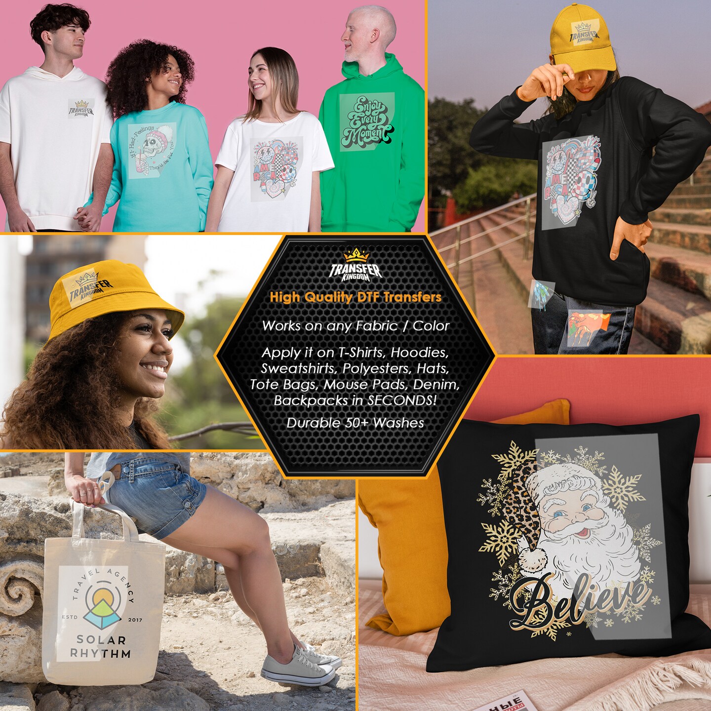Iron on DTF Transfer Awareness Month Bundle 8 - 12 Best Seller T-shirt Designs Ready To Press