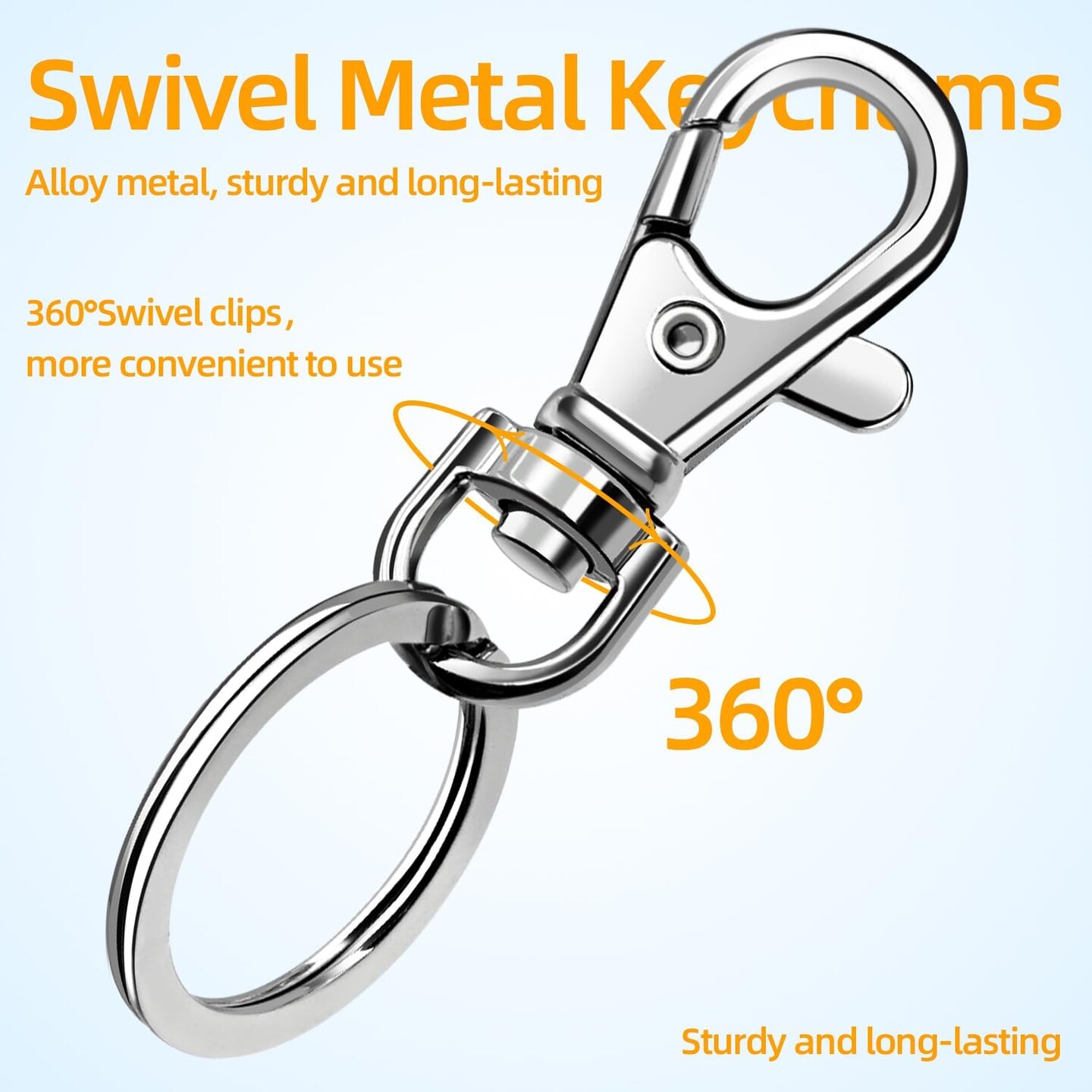 60PCS Metal Swivel Snap Hooks and Key Rings, 30PCS Lobster Claw Clasps and 30PCS Flat Key Rings for Key Chain Rings, Keychain Accessories, Keychain Rings Making kit(Silver)
