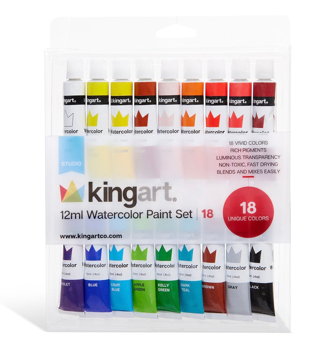 KINGART&#xAE; Watercolor Paint Set 18 Colors