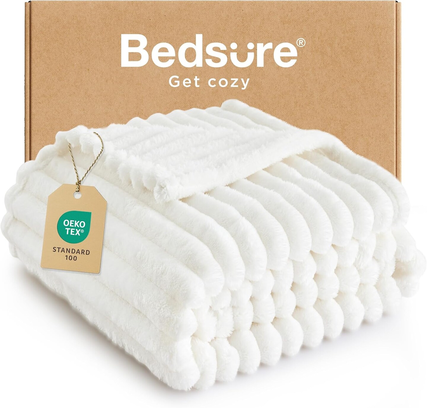 White Throw Blanket for Couch - GentleSoft Cozy Soft Blankets for Women, Cute Small Fleece Throws for Girls, House Bedroom Decor Aesthetic Gift for Women, Off White, 50x70 Inches