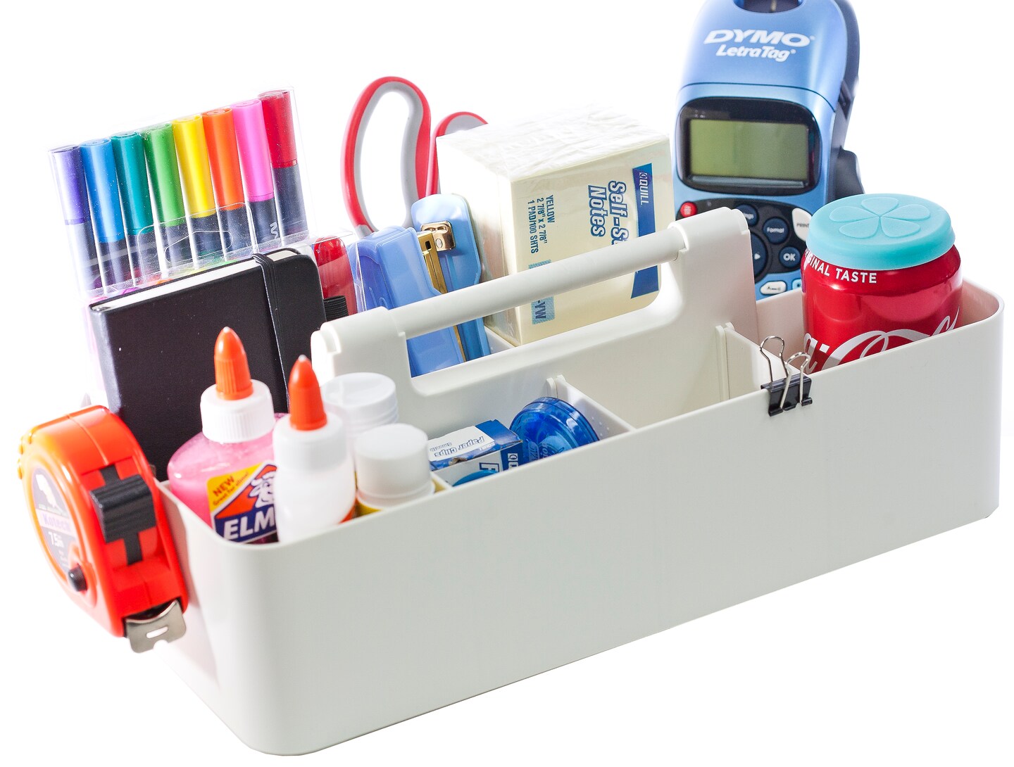 Enjoy Organizer 4 Pack Portable Caddy Stackable Plastic Caddy with Handle Desk, Makeup, Dorm Caddy, Classroom Art Organizers - Made In USA