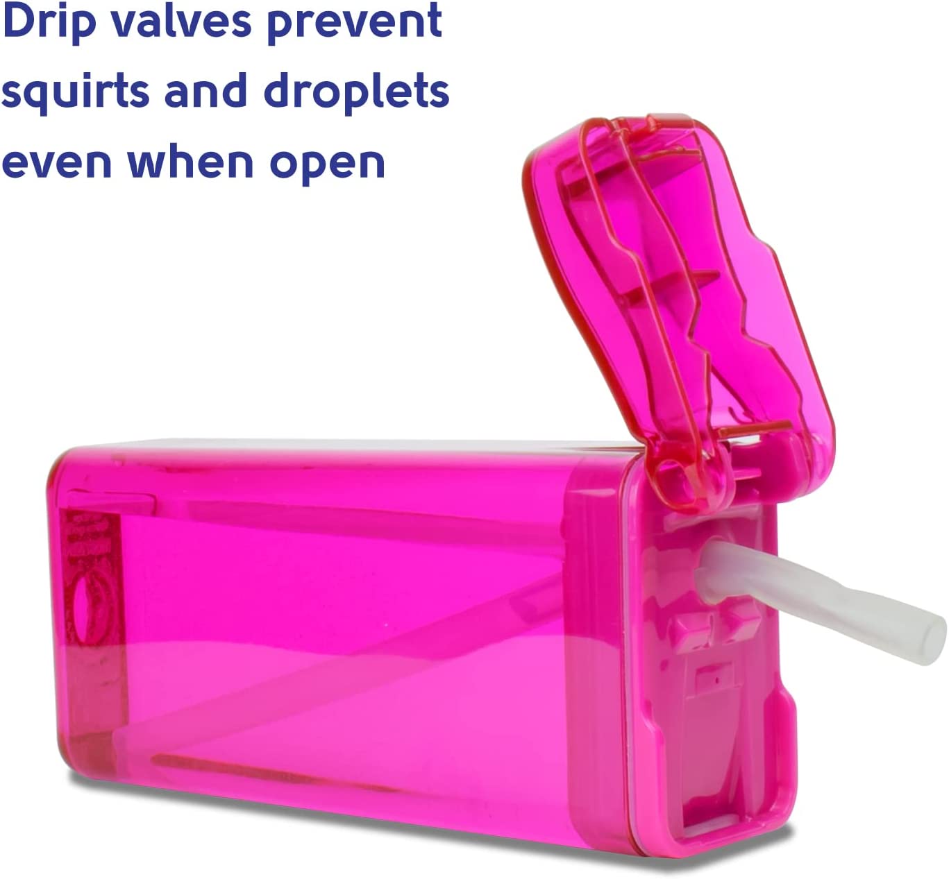 Precidio Design Drink in the Box Eco-Friendly Reusable Juice Box Container, 12 ounce, Blue